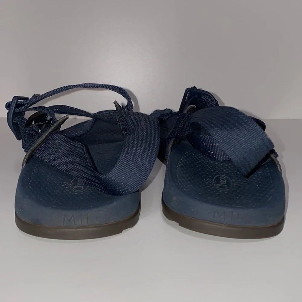 Chaco Low Down Outdoor Hiking Sandals in Blue and Orange Stripes